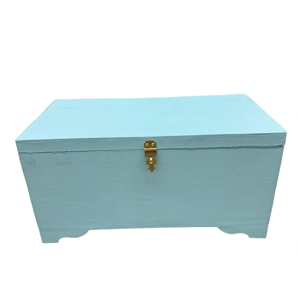 Beautiful Light Blue Jewelry Box Hand Crafted New